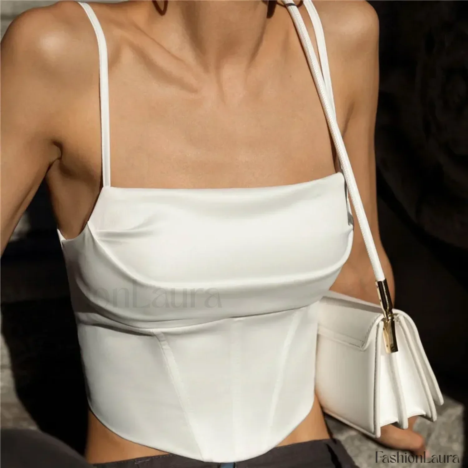Spaghetti Strap Backless Lace Up Crop Top - Image 13