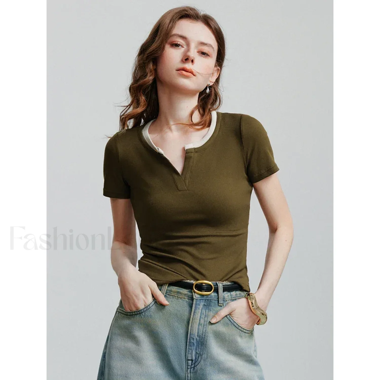 Spring New Basic Cotton Short T-Shirt - Image 2