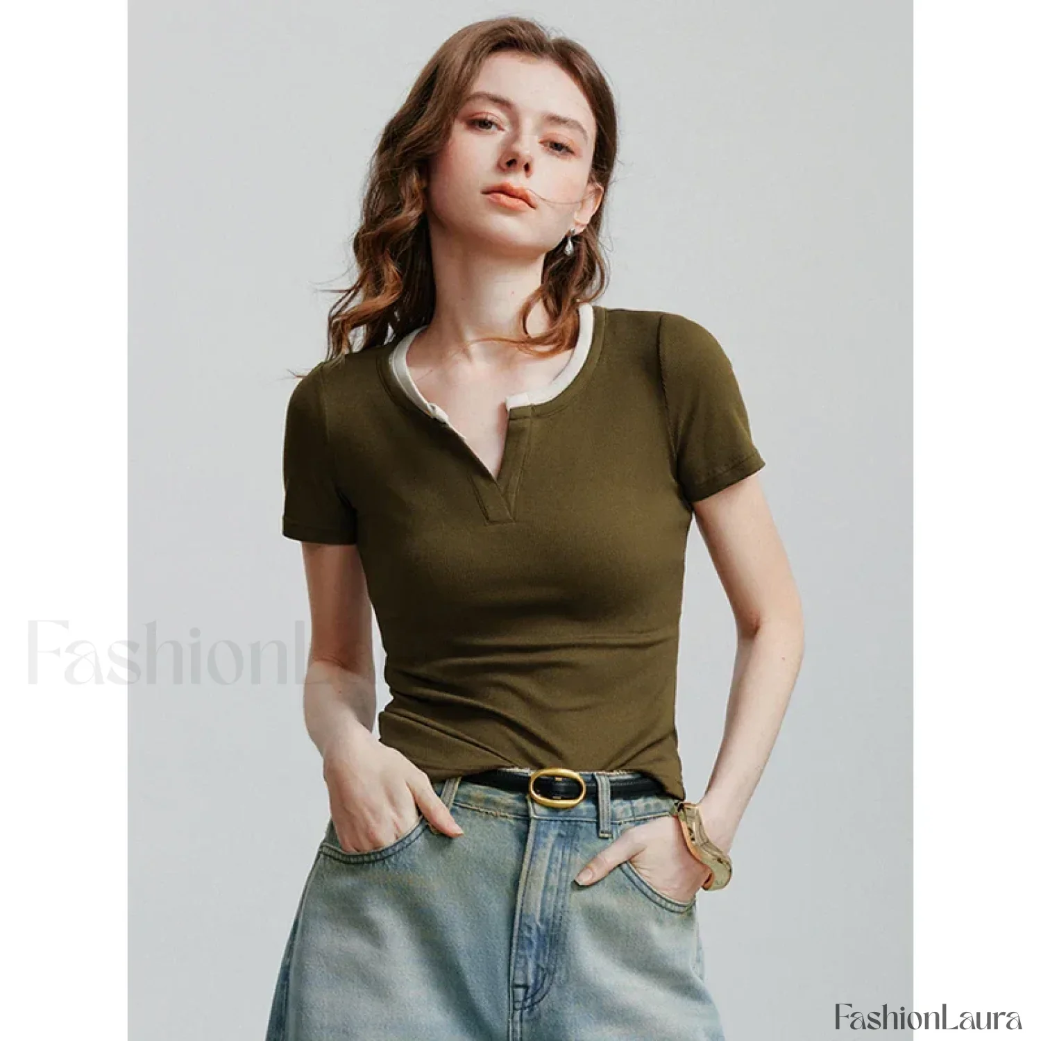 Spring New Basic Cotton Short T-Shirt - Image 8