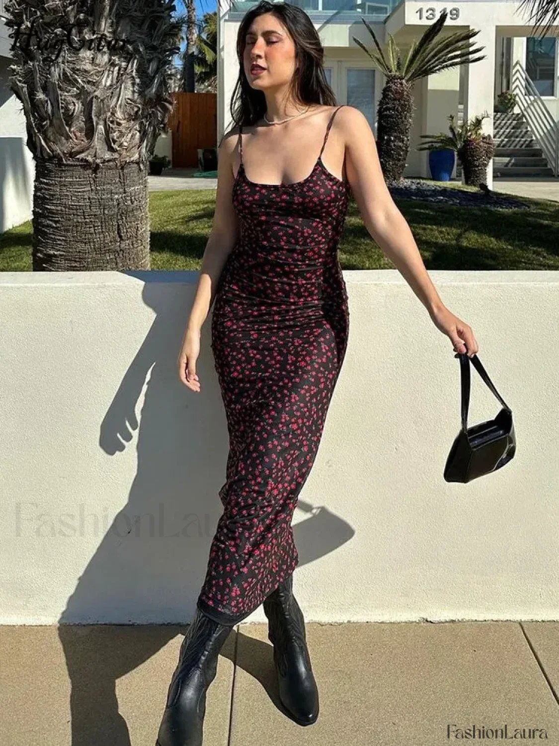 Summer Floral Print Backless Floral Dress - Image 16
