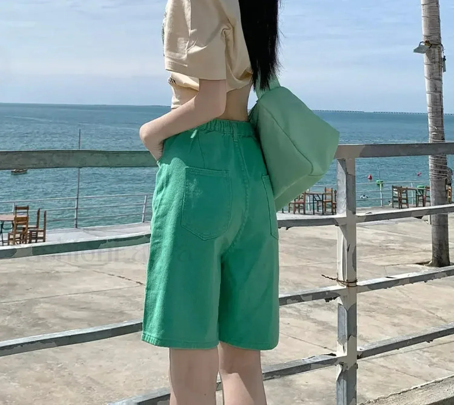 Summer High Waist Five Point Denim Short - Image 2