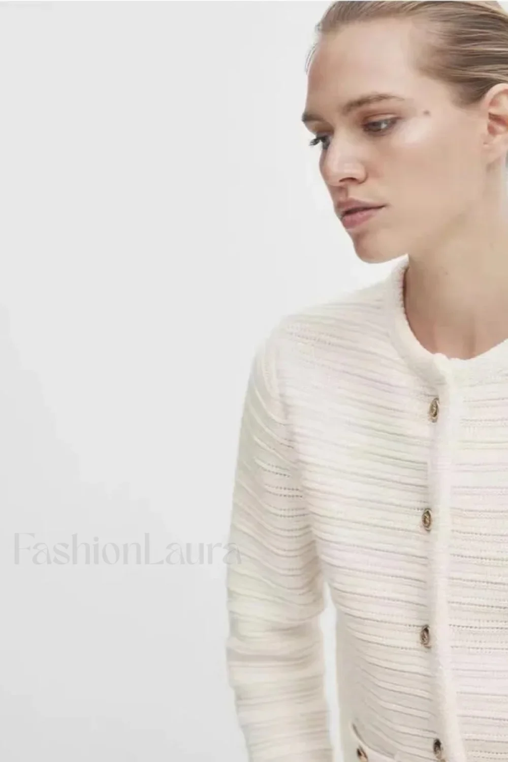 Textured Knit Button Cardigan - Image 3
