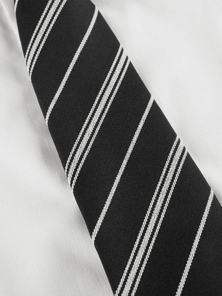 Tie Design White Cropped Blouse - Image 11