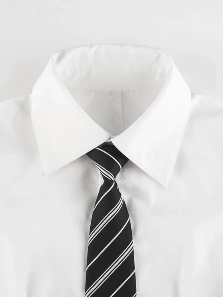 Tie Design White Cropped Blouse - Image 17