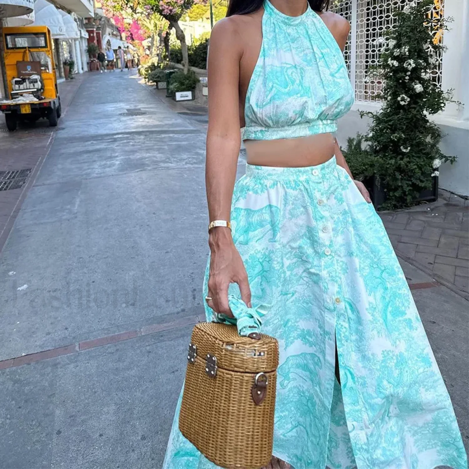 Two-Piece Halter Floral Dress - Image 7