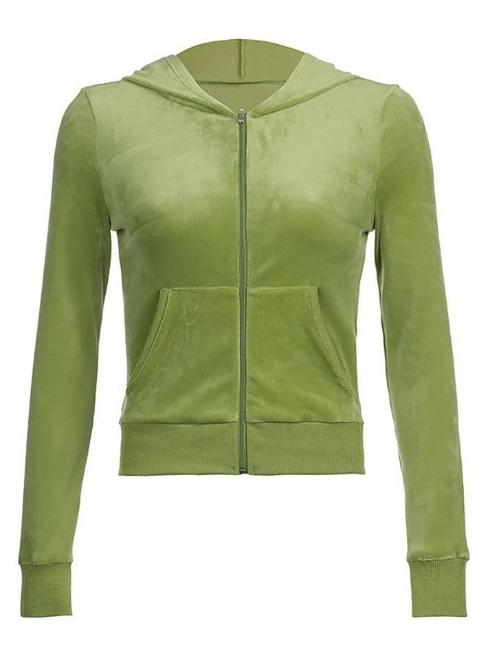 Velvet Zip Up Hoodie - Image 25