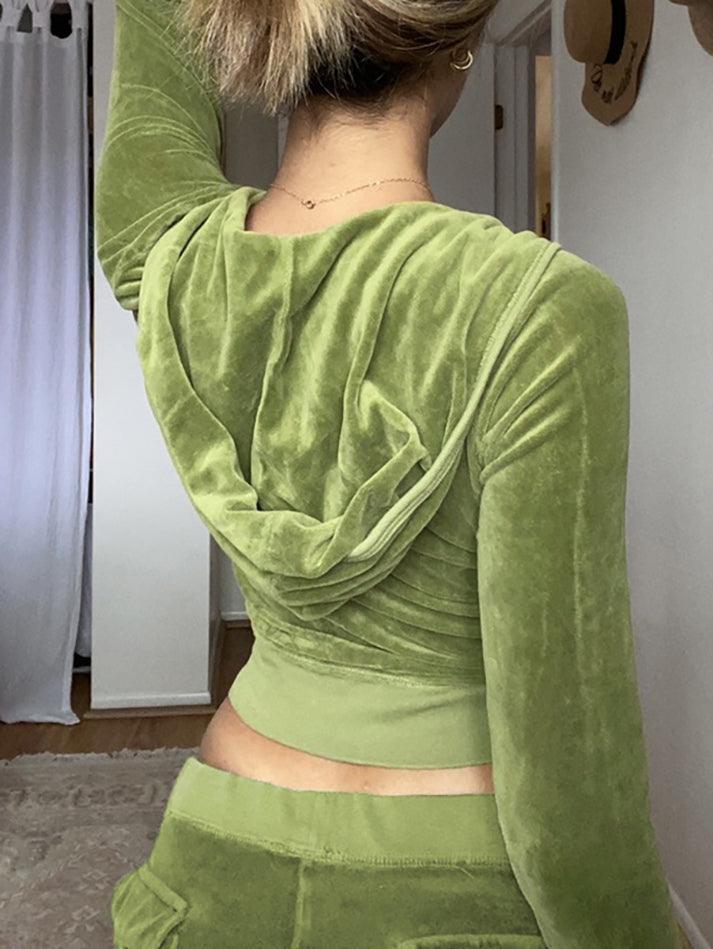 Velvet Zip Up Hoodie - Image 3