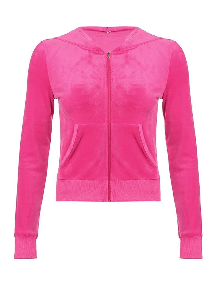 Velvet Zip Up Hoodie - Image 30