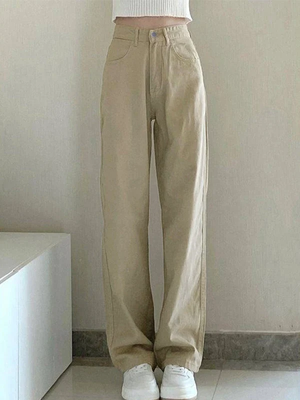 Vintage Khaki Straight Leg Boyfriend Jeans - Image 7