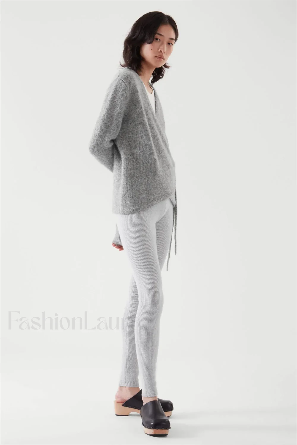 Winter Wool Blend Asymmetrical Cardigan - Image 2