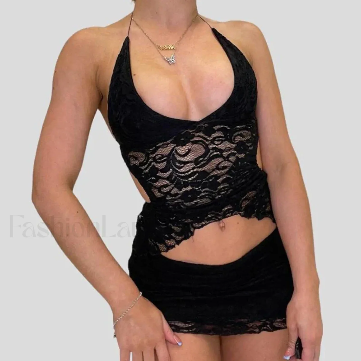 Wrap Halter Pencil Skirt Two Piece Set - Image 11