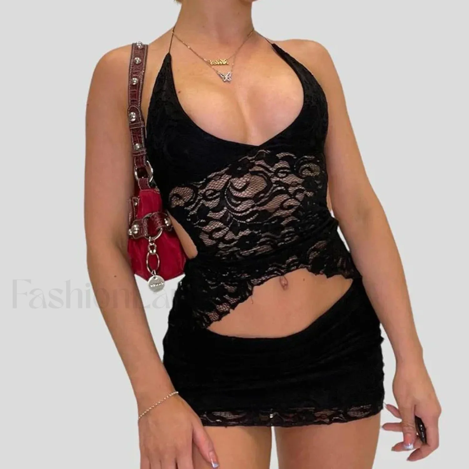 Wrap Halter Pencil Skirt Two Piece Set - Image 12