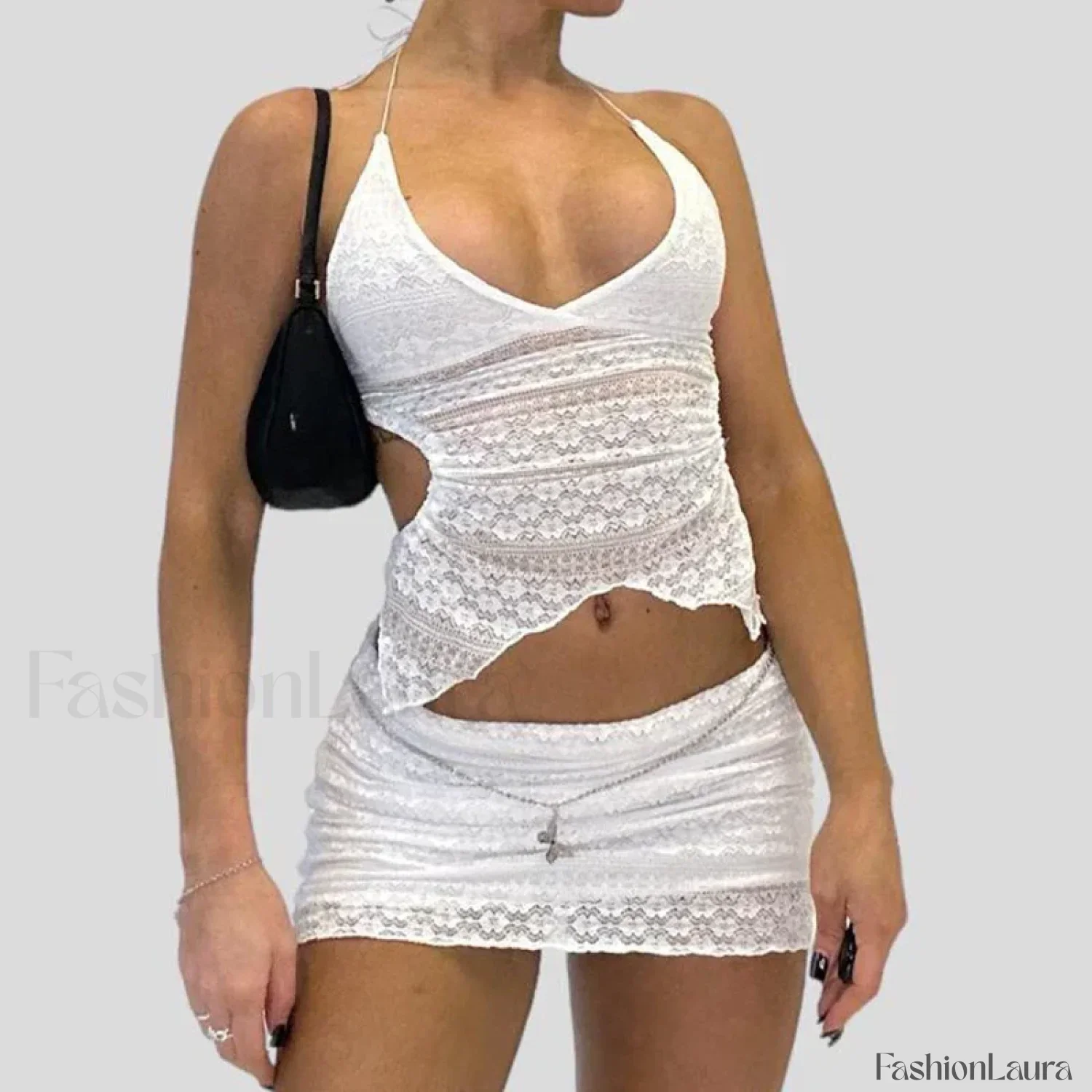 Wrap Halter Pencil Skirt Two Piece Set - Image 15