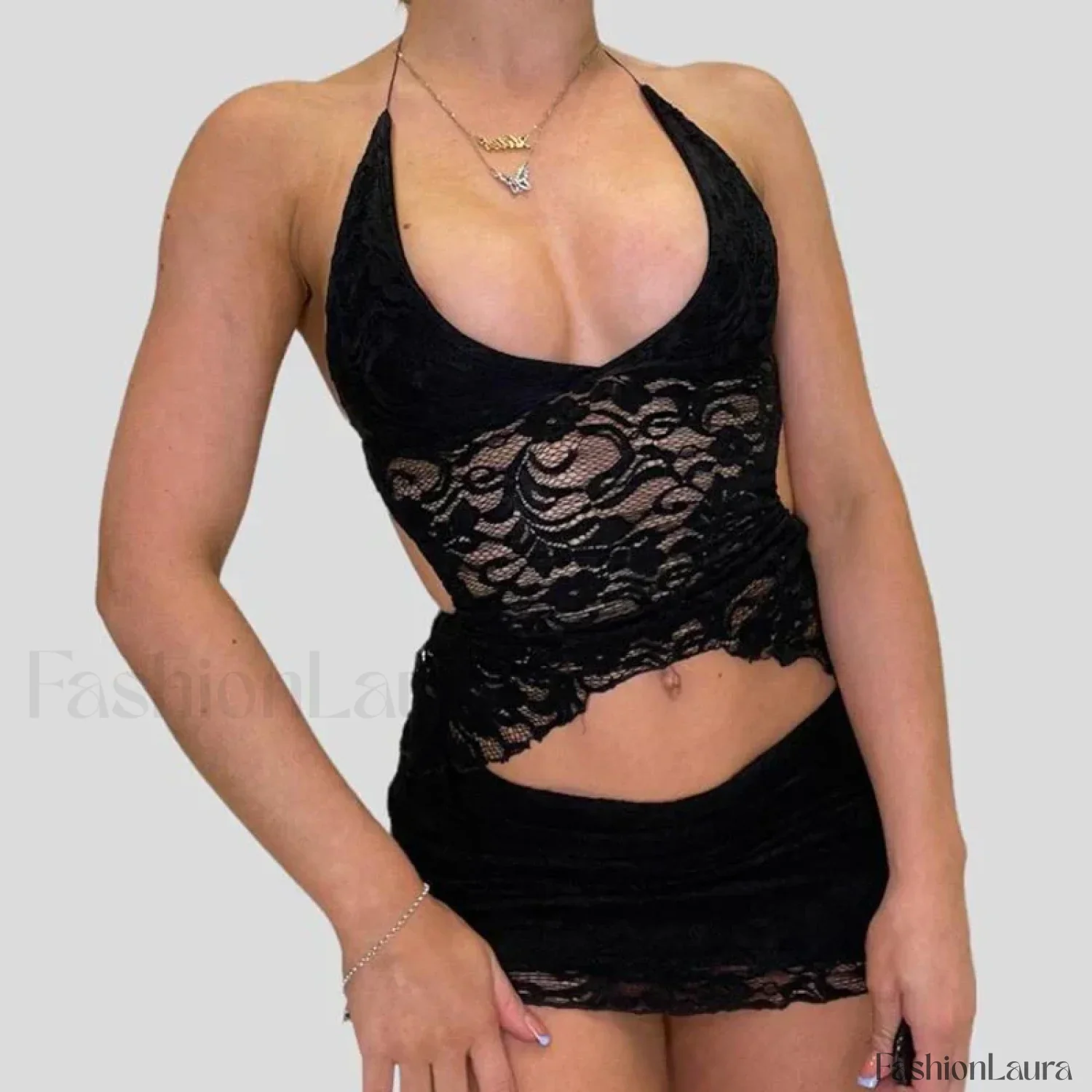 Wrap Halter Pencil Skirt Two Piece Set - Image 18