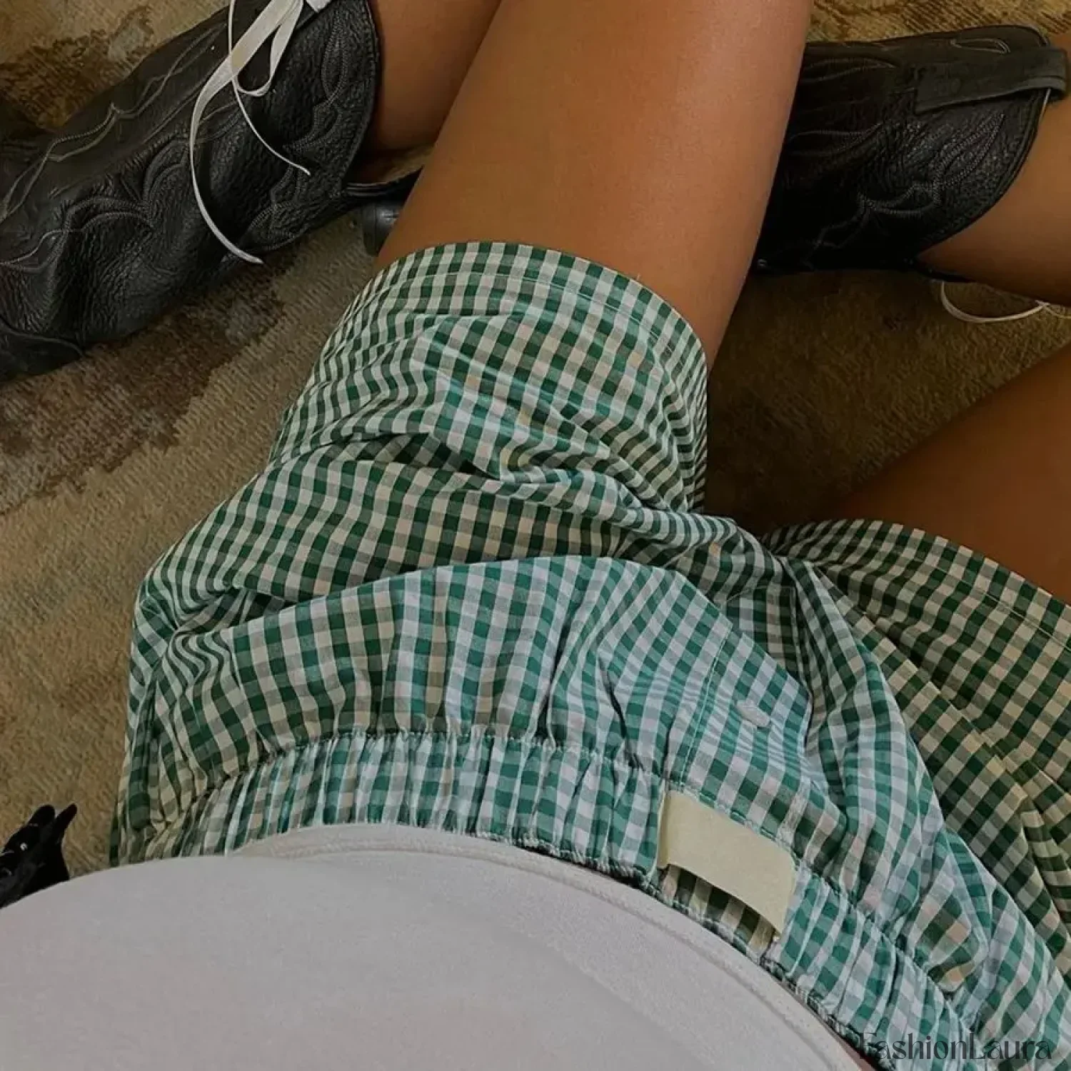 Y2K Aesthetic Plaid Pajamas Short - Image 9