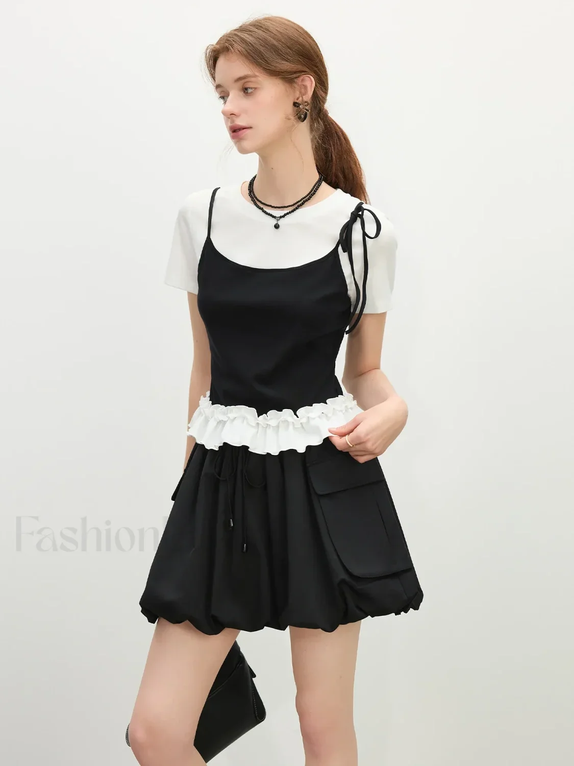 Youthful Tiered Hem Cotton Blend T-Shirt - Image 4